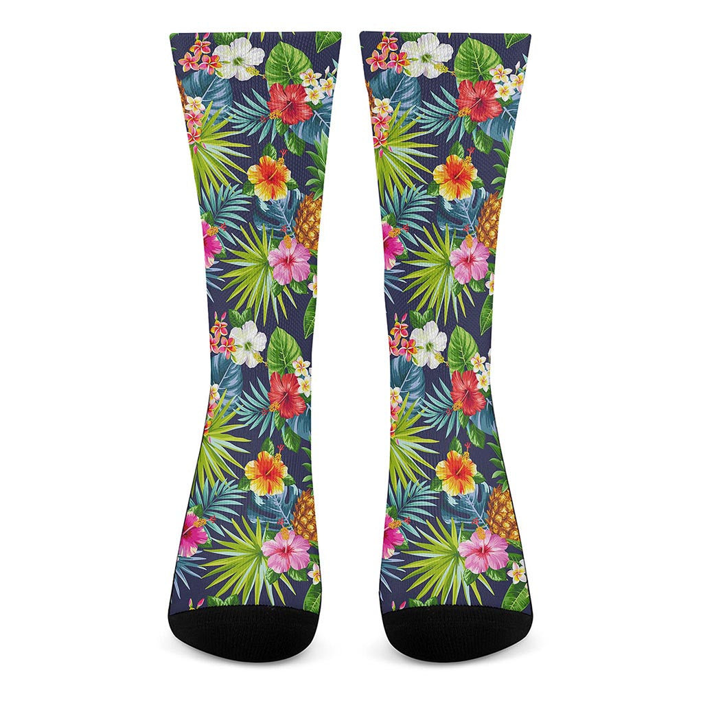 Aloha Hawaii Tropical Pattern Print Crew Socks