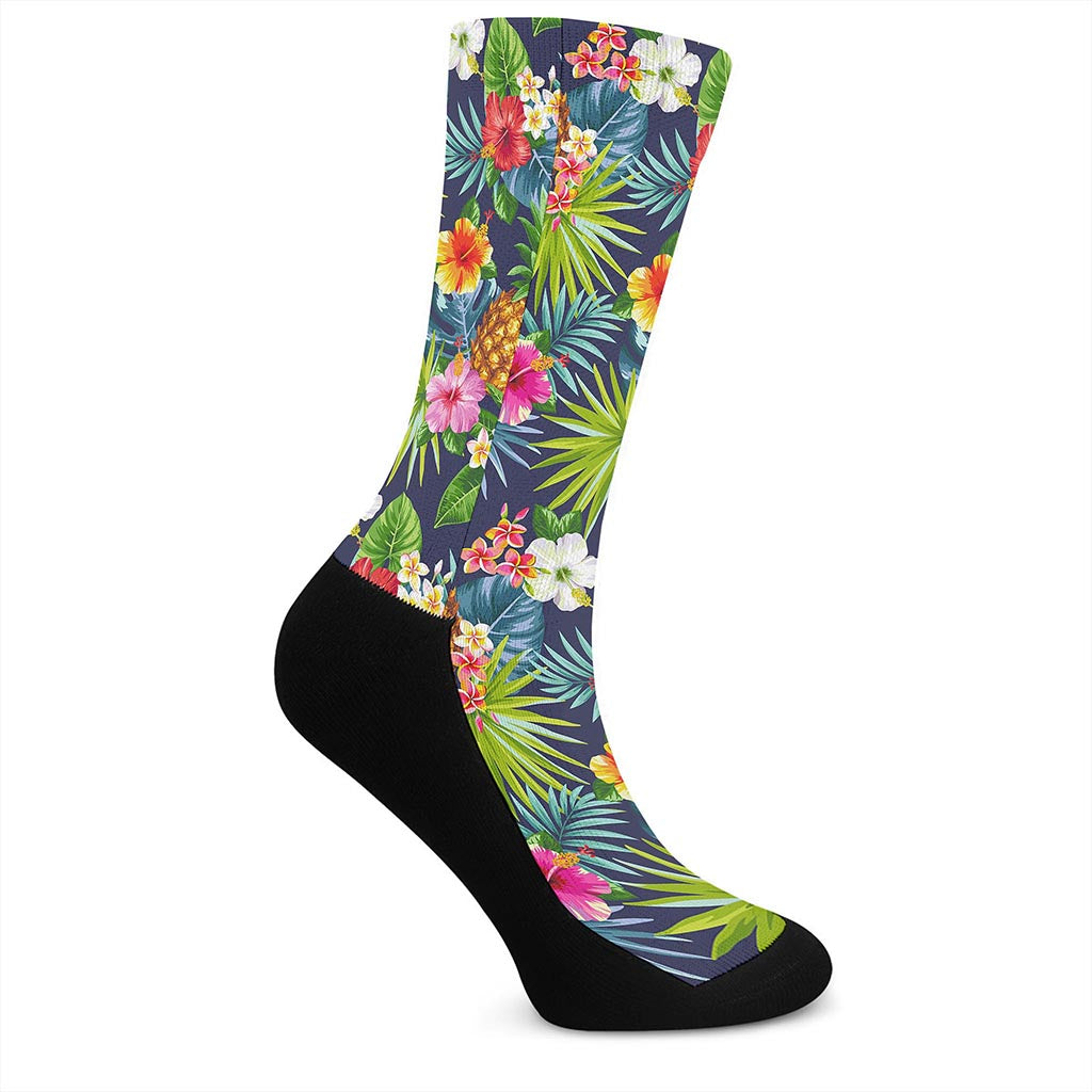 Aloha Hawaii Tropical Pattern Print Crew Socks