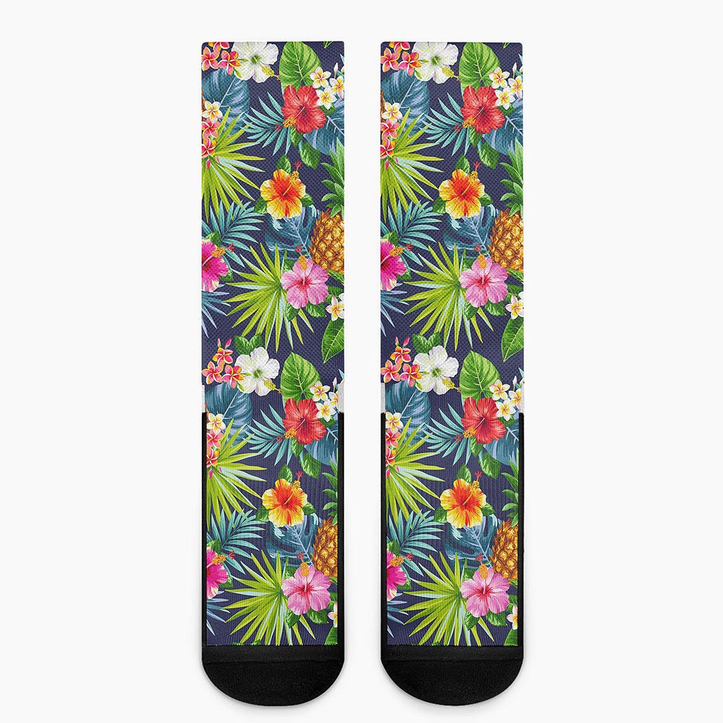 Aloha Hawaii Tropical Pattern Print Crew Socks