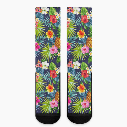 Aloha Hawaii Tropical Pattern Print Crew Socks
