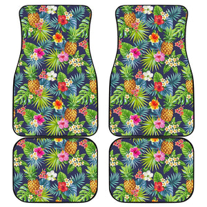 Aloha Hawaii Tropical Pattern Print Front and Back Car Floor Mats