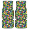 Aloha Hawaii Tropical Pattern Print Front and Back Car Floor Mats