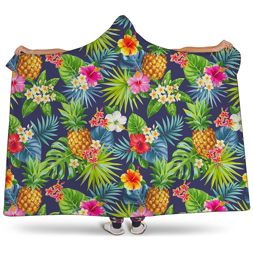 Aloha Hawaii Tropical Pattern Print Hooded Blanket