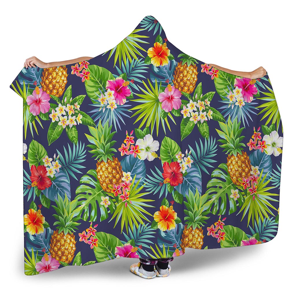 Aloha Hawaii Tropical Pattern Print Hooded Blanket
