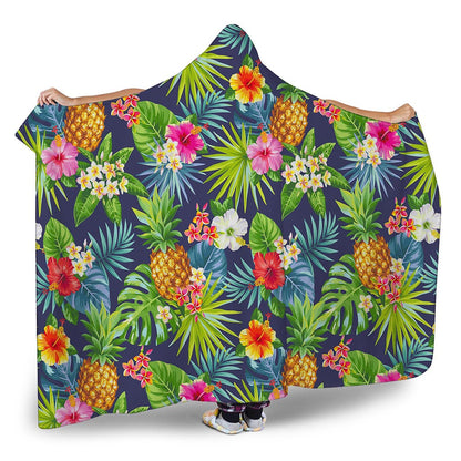 Aloha Hawaii Tropical Pattern Print Hooded Blanket