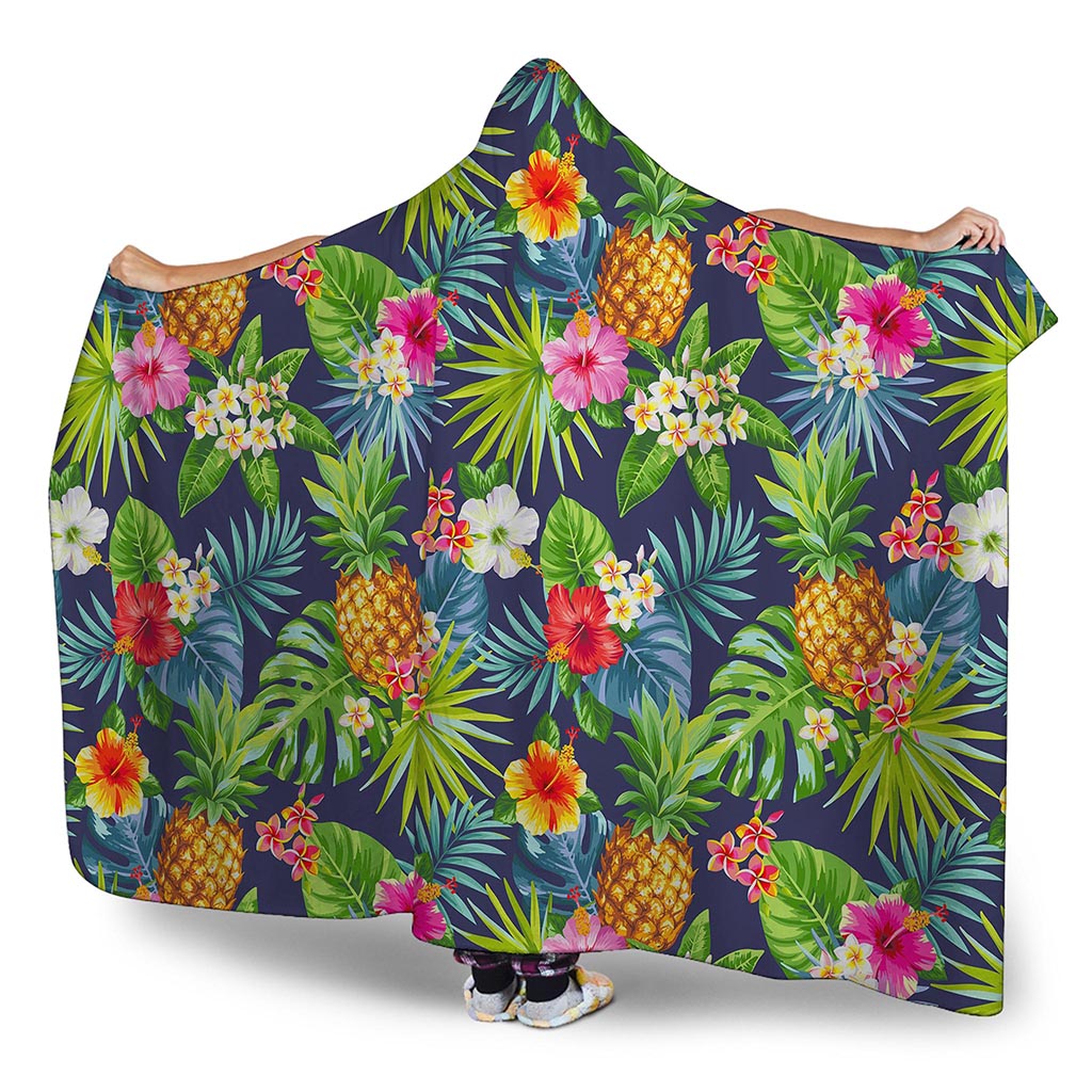 Aloha Hawaii Tropical Pattern Print Hooded Blanket