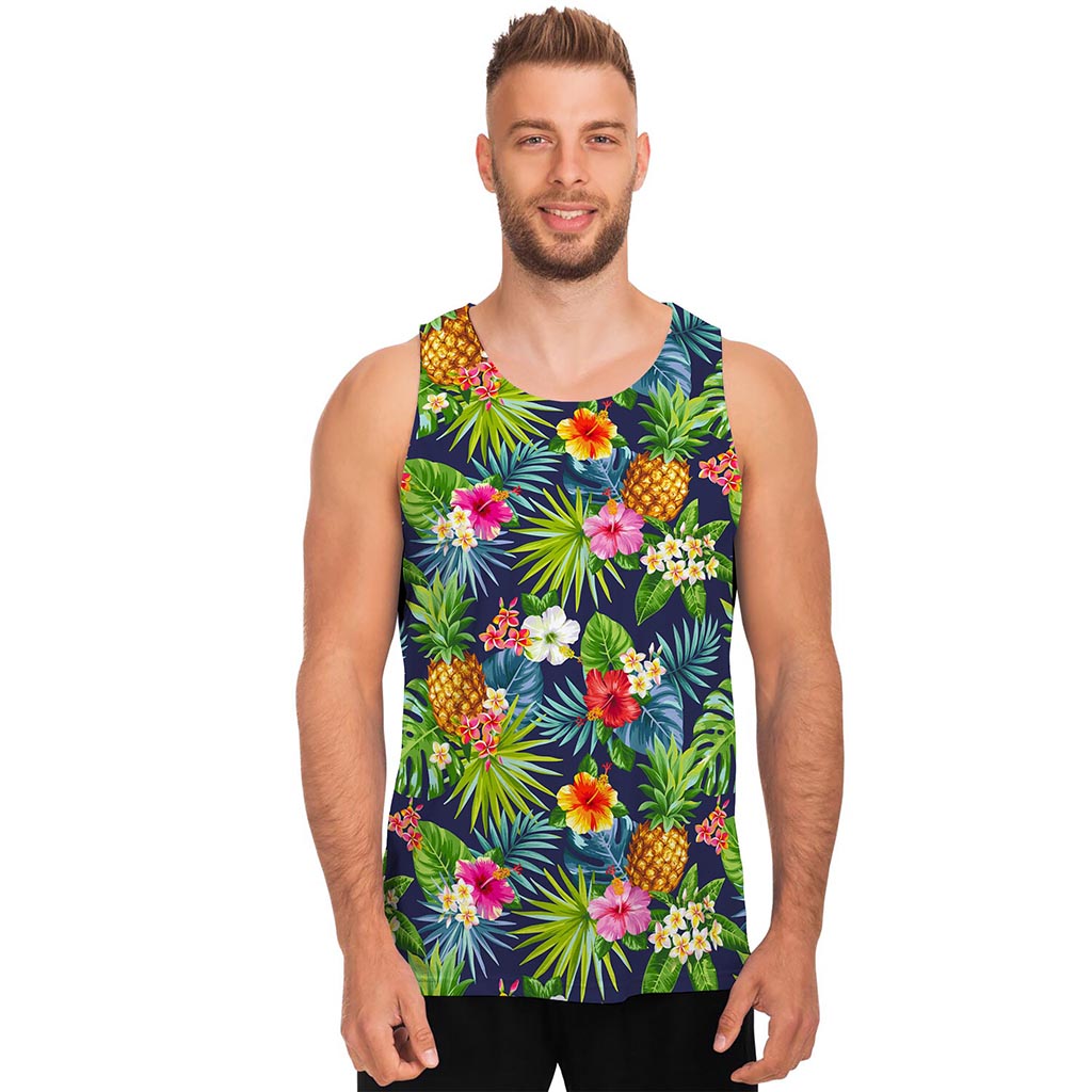 Aloha Hawaii Tropical Pattern Print Men's Tank Top