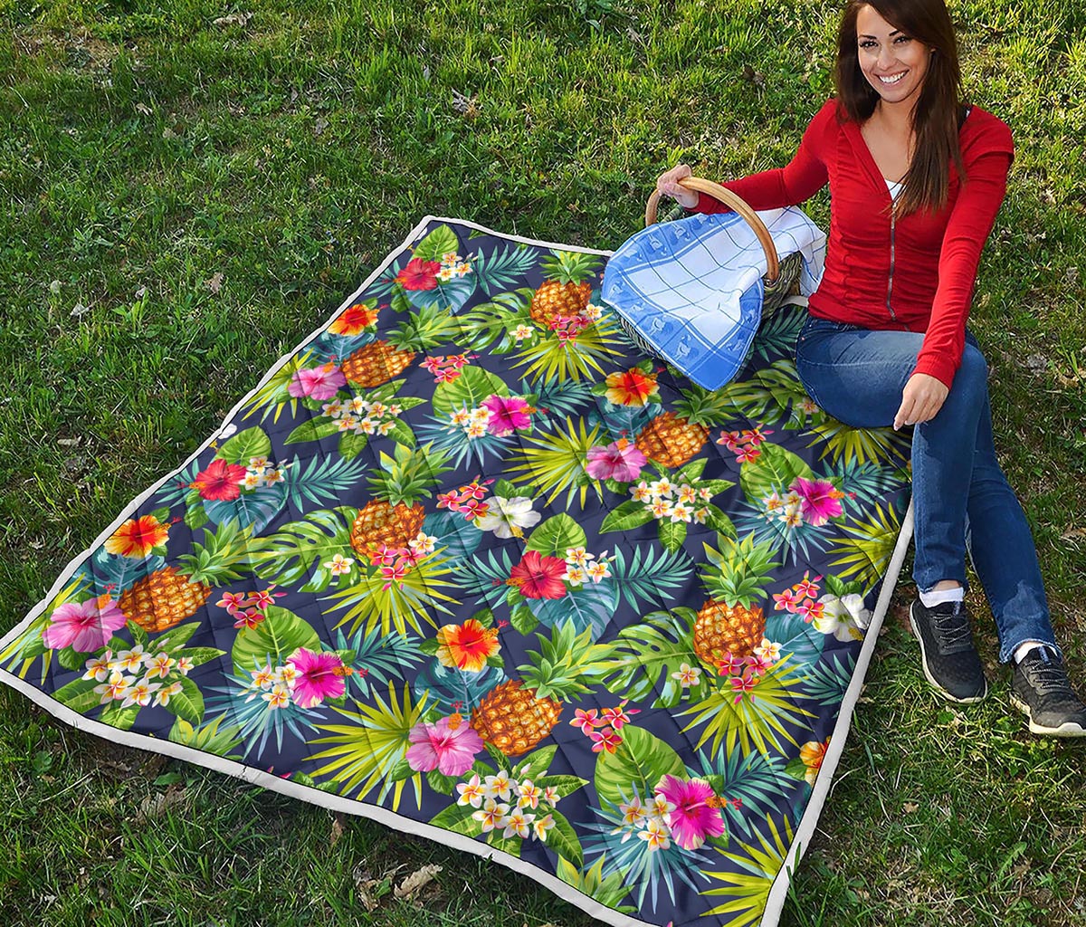Aloha Hawaii Tropical Pattern Print Quilt