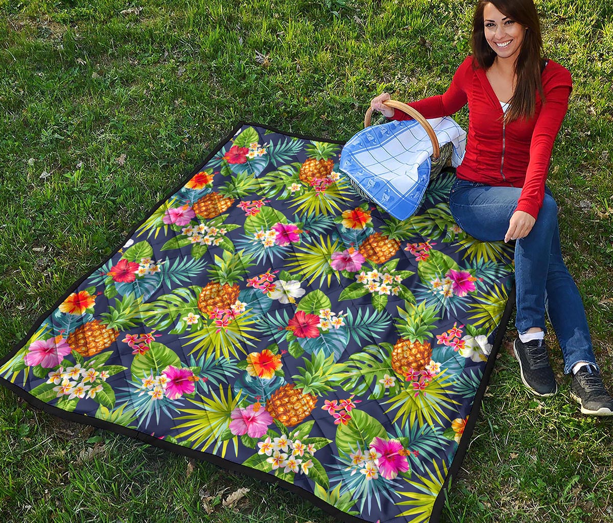 Aloha Hawaii Tropical Pattern Print Quilt