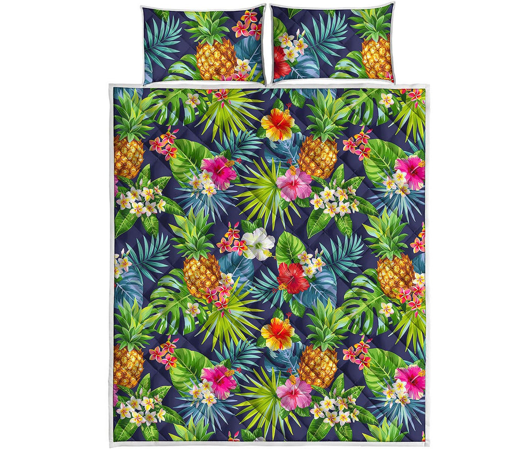 Aloha Hawaii Tropical Pattern Print Quilt Bed Set