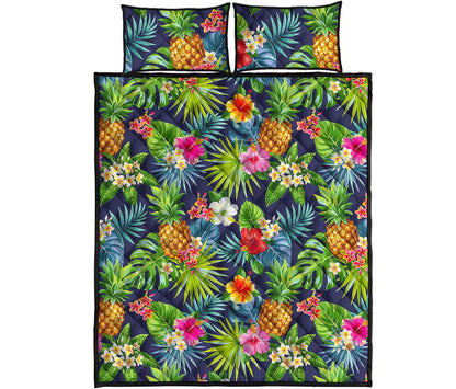 Aloha Hawaii Tropical Pattern Print Quilt Bed Set