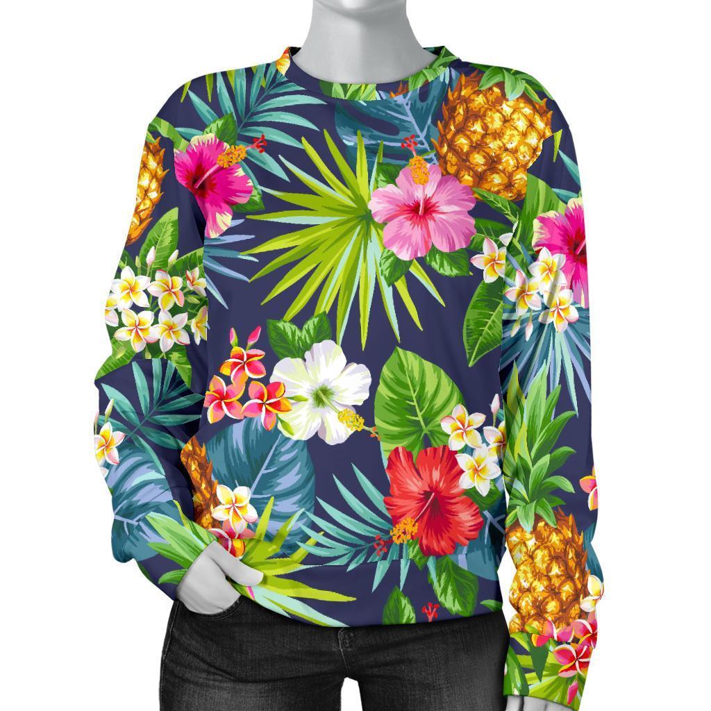 Aloha Hawaii Tropical Pattern Print Women's Crewneck Sweatshirt GearFrost