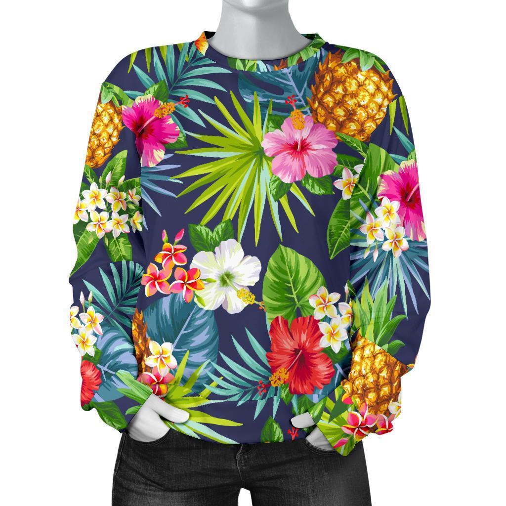 Aloha Hawaii Tropical Pattern Print Women's Crewneck Sweatshirt GearFrost