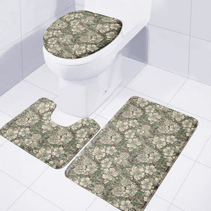 Aloha Hawaiian Camo Flower Pattern Print 3 Piece Bath Mat Set