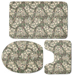 Aloha Hawaiian Camo Flower Pattern Print 3 Piece Bath Mat Set