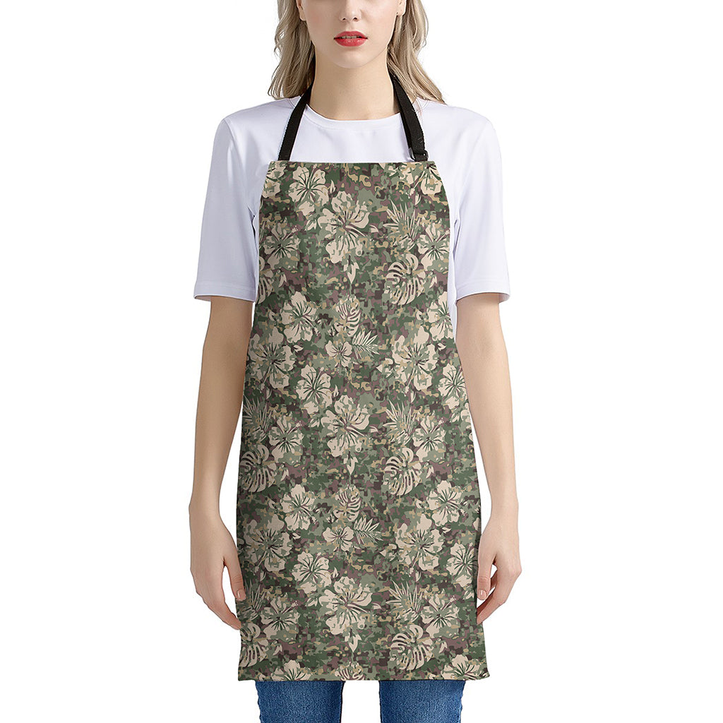 Aloha Hawaiian Camo Flower Pattern Print Apron