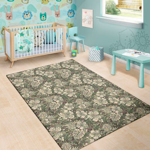 Aloha Hawaiian Camo Flower Pattern Print Area Rug