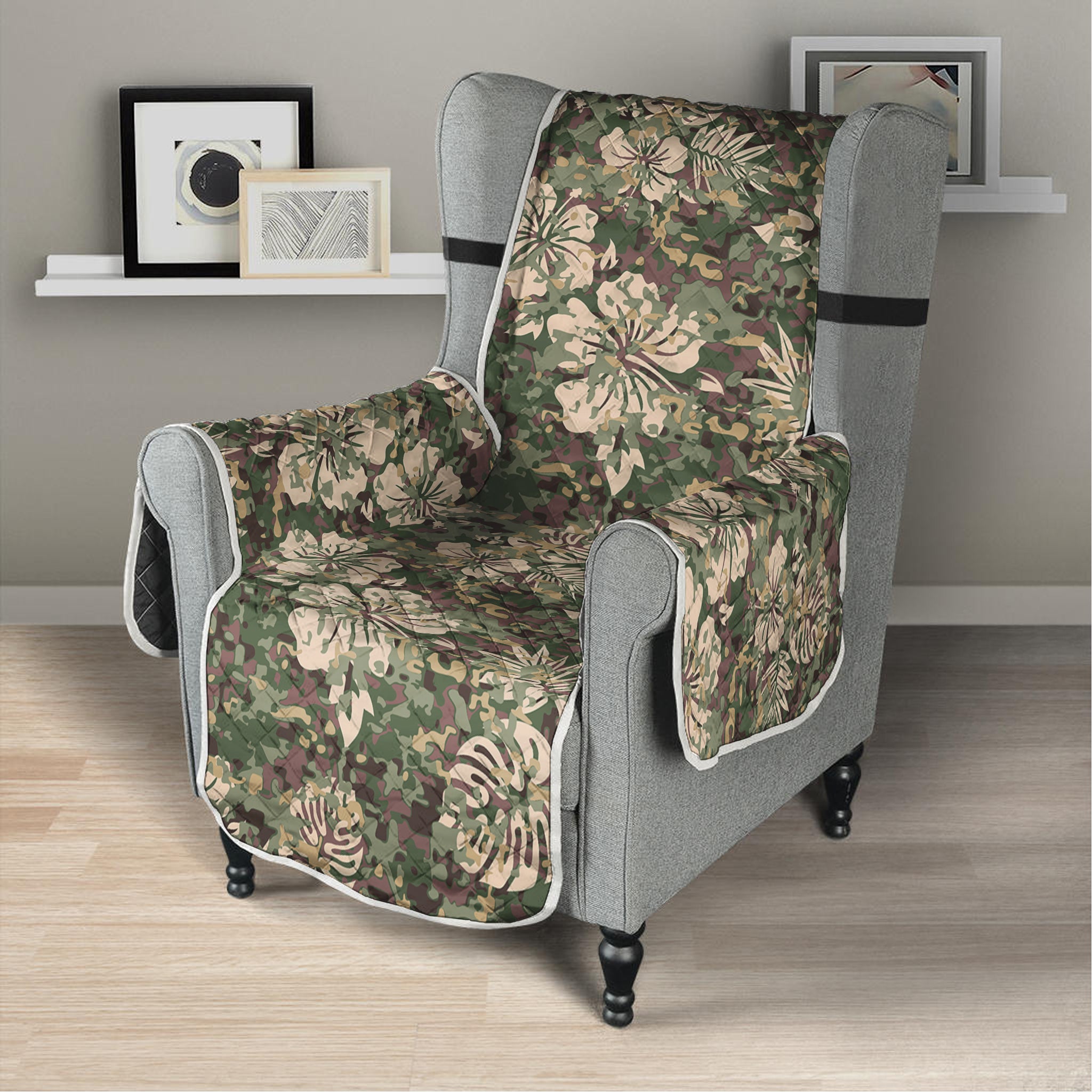 Aloha Hawaiian Camo Flower Pattern Print Armchair Protector