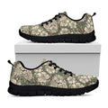 Aloha Hawaiian Camo Flower Pattern Print Black Running Shoes