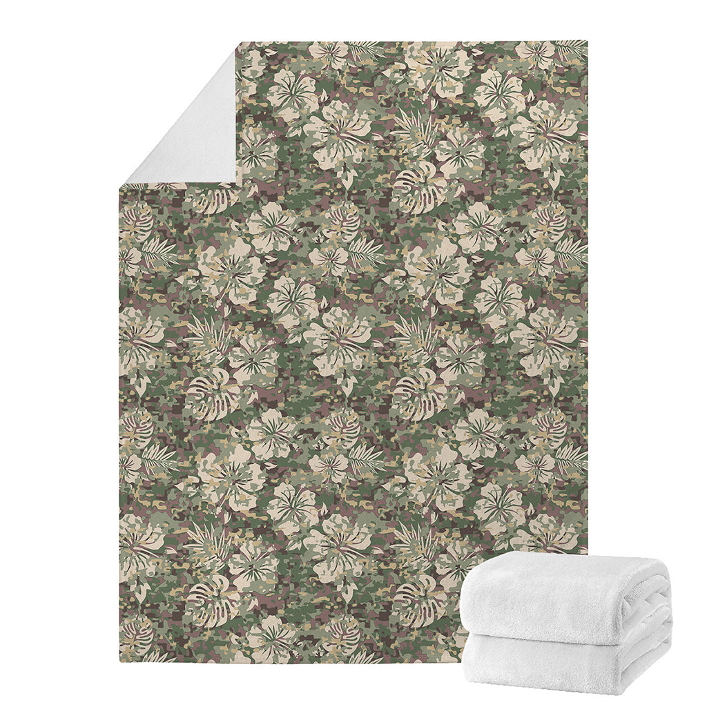 Aloha Hawaiian Camo Flower Pattern Print Blanket