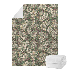 Aloha Hawaiian Camo Flower Pattern Print Blanket