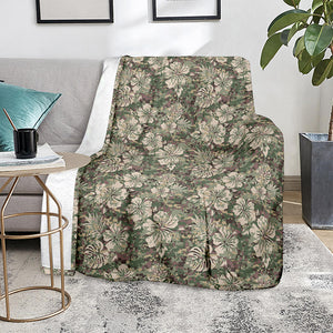 Aloha Hawaiian Camo Flower Pattern Print Blanket