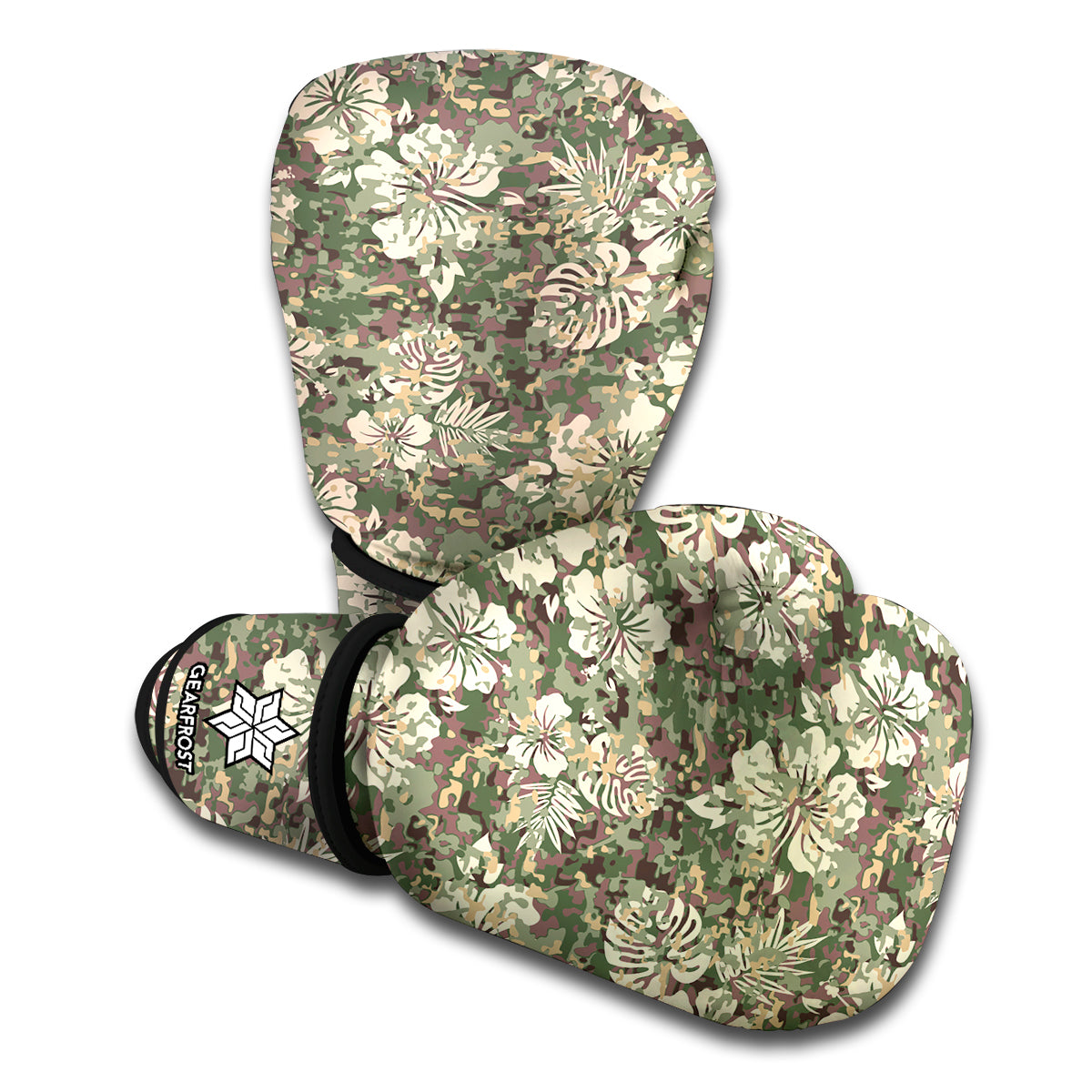 Aloha Hawaiian Camo Flower Pattern Print Boxing Gloves