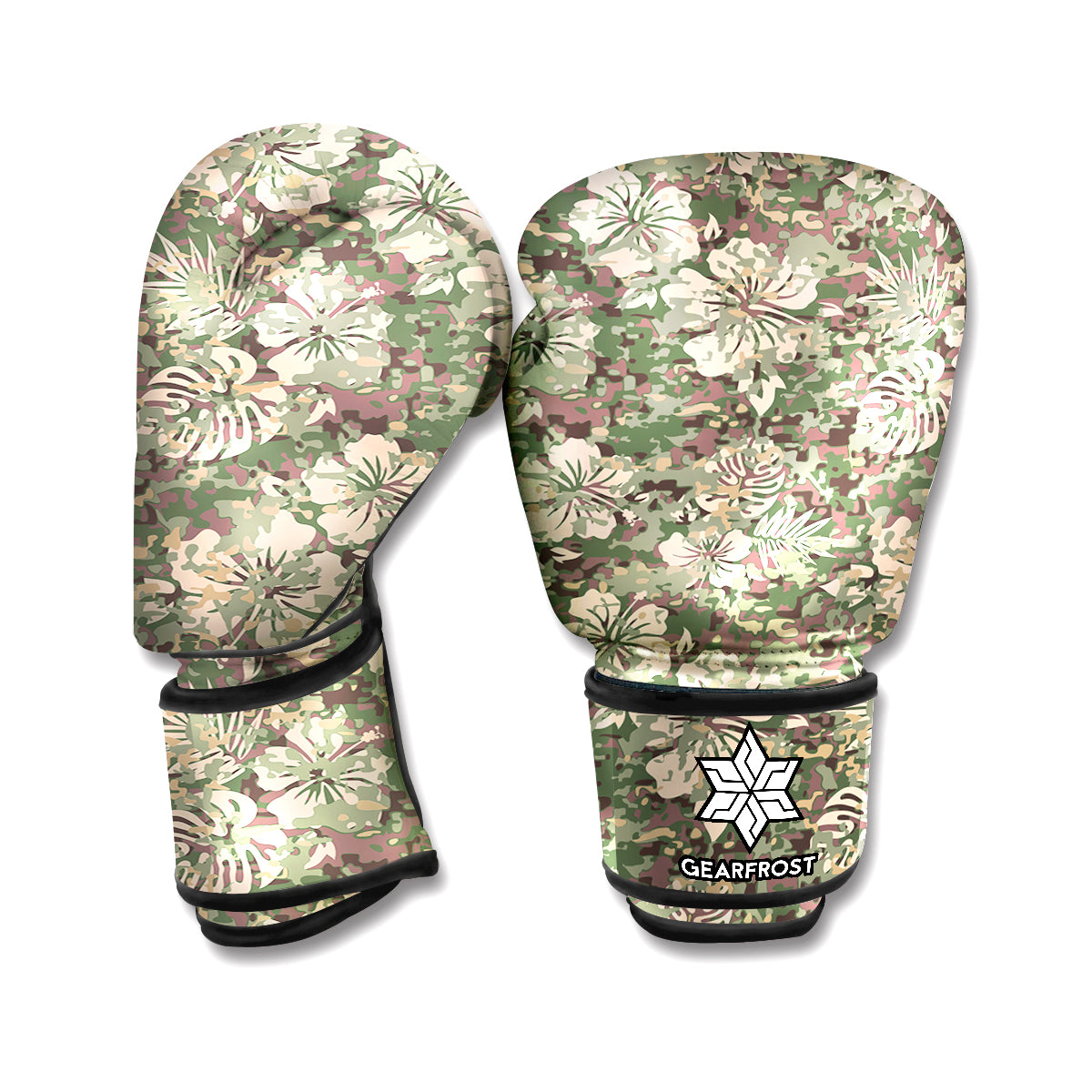 Aloha Hawaiian Camo Flower Pattern Print Boxing Gloves