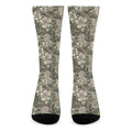 Aloha Hawaiian Camo Flower Pattern Print Crew Socks