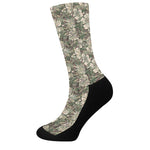 Aloha Hawaiian Camo Flower Pattern Print Crew Socks