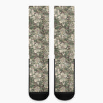 Aloha Hawaiian Camo Flower Pattern Print Crew Socks