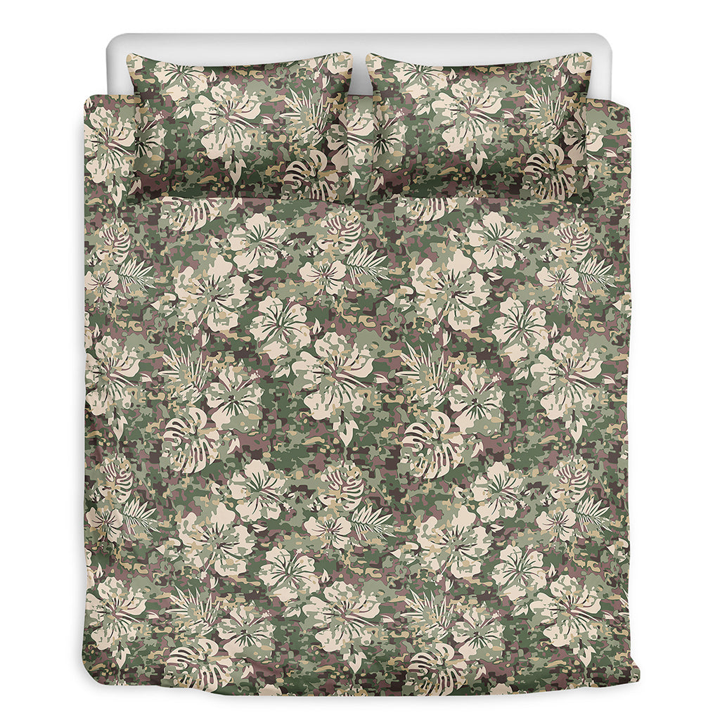 Aloha Hawaiian Camo Flower Pattern Print Duvet Cover Bedding Set