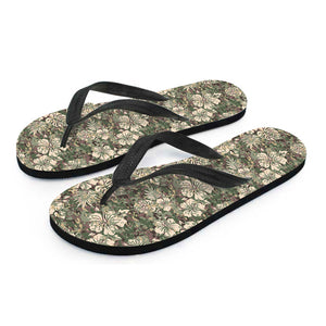 Aloha Hawaiian Camo Flower Pattern Print Flip Flops