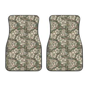 Aloha Hawaiian Camo Flower Pattern Print Front Car Floor Mats