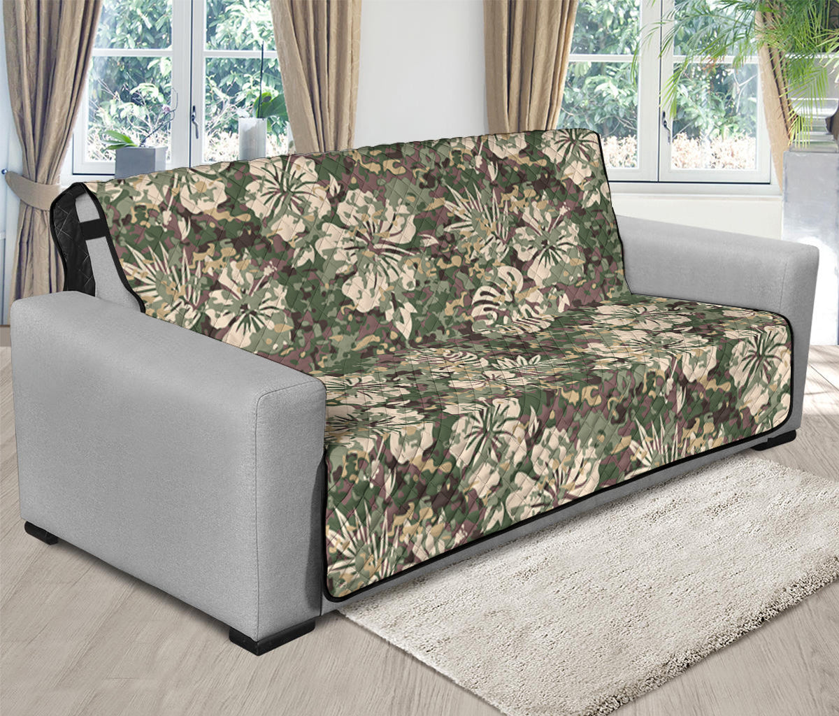 Aloha Hawaiian Camo Flower Pattern Print Futon Protector