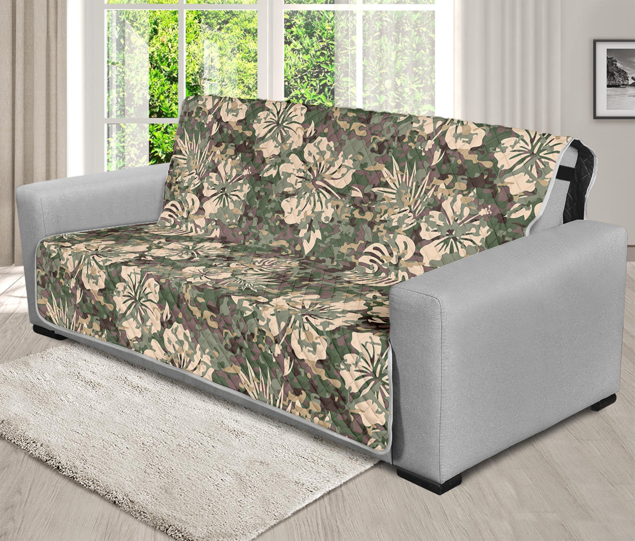 Aloha Hawaiian Camo Flower Pattern Print Futon Protector