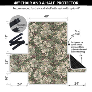 Aloha Hawaiian Camo Flower Pattern Print Half Sofa Protector