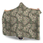 Aloha Hawaiian Camo Flower Pattern Print Hooded Blanket