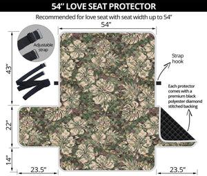 Aloha Hawaiian Camo Flower Pattern Print Loveseat Protector