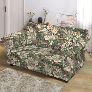 Aloha Hawaiian Camo Flower Pattern Print Loveseat Slipcover