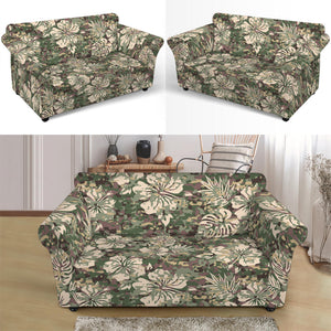 Aloha Hawaiian Camo Flower Pattern Print Loveseat Slipcover