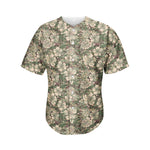 Aloha Hawaiian Camo Flower Pattern Print Men's Baseball Jersey