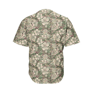 Aloha Hawaiian Camo Flower Pattern Print Men's Baseball Jersey