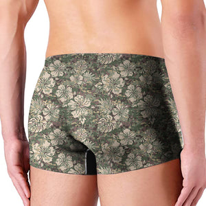 Aloha Hawaiian Camo Flower Pattern Print Men's Boxer Briefs