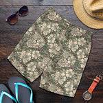 Aloha Hawaiian Camo Flower Pattern Print Men's Shorts