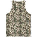 Aloha Hawaiian Camo Flower Pattern Print Men's Tank Top