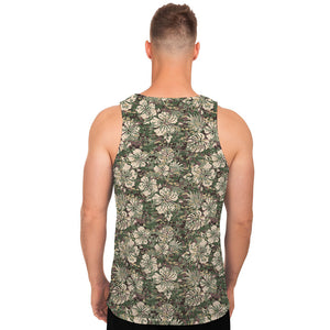 Aloha Hawaiian Camo Flower Pattern Print Men's Tank Top