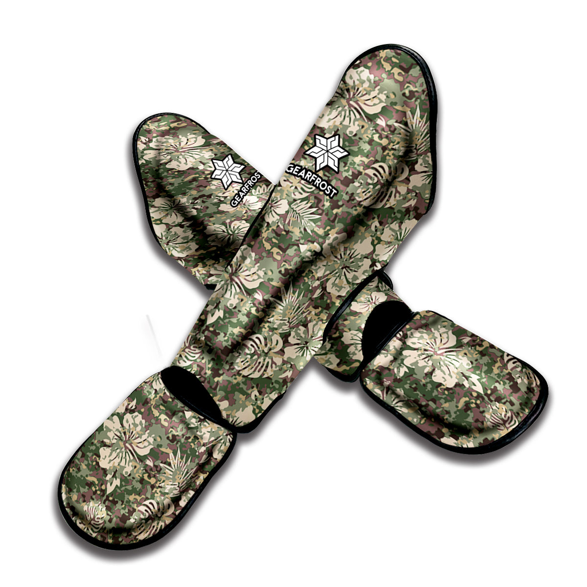 Aloha Hawaiian Camo Flower Pattern Print Muay Thai Shin Guard