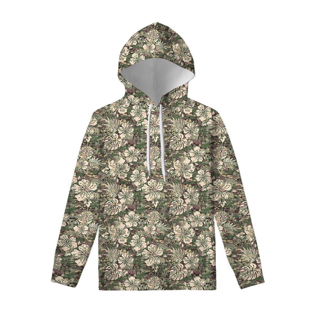 Aloha Hawaiian Camo Flower Pattern Print Pullover Hoodie