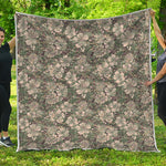 Aloha Hawaiian Camo Flower Pattern Print Quilt